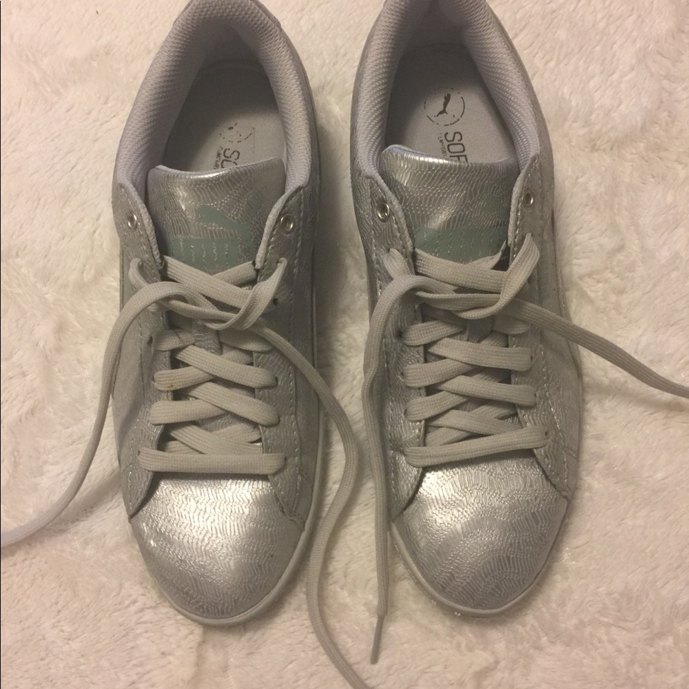 Silver Puma sneakers